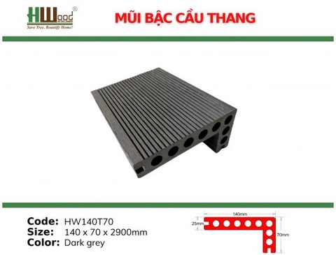 HW140T70 Dark grey 140x70x2900 Lổ tròn
