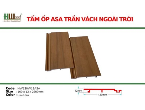 HW120W12ASA Bio-Teak 100 x 12 x 2900 Phẳng nhám
