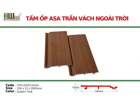 HW120W12ASA Golden Teak 100 x 12 x 2900 Phẳng nhám