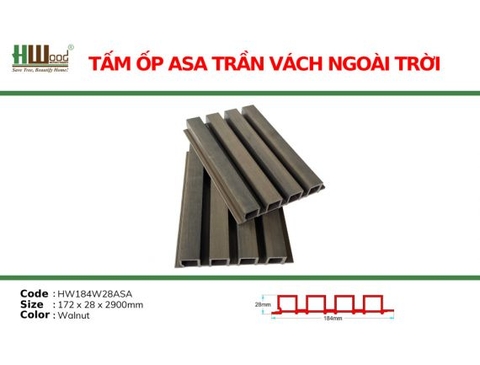 HW184W28ASA Walnut 172 x 28 x 2900 Lam sóng