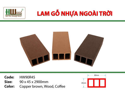 HW905R45 Coffee 90 x 45 x 2900 3 lổ