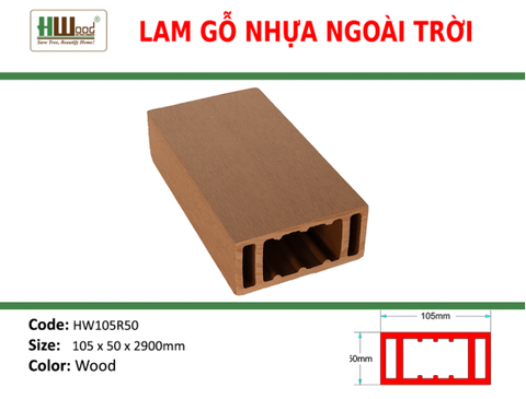 HW105R50 Wood 105 x 50 x 2900