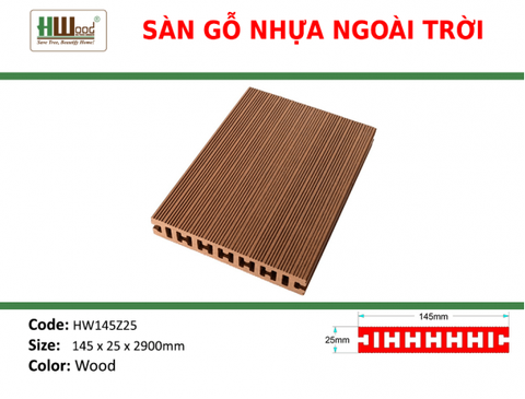 HW145Z25 Wood 145x25x2200 Lổ H