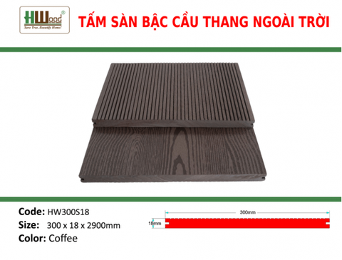 HW300S18 Coffee 300x18x2900 Phẳng 3D