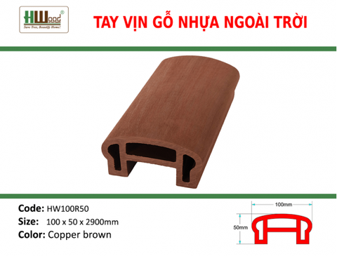 HW100R50 Copper Brown 100 x 50 x 2900 Trơn