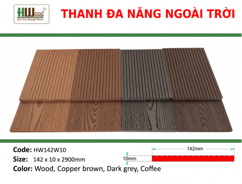 HW142W10 Dark grey 142 x 10 x 2200 Phẳng 3D