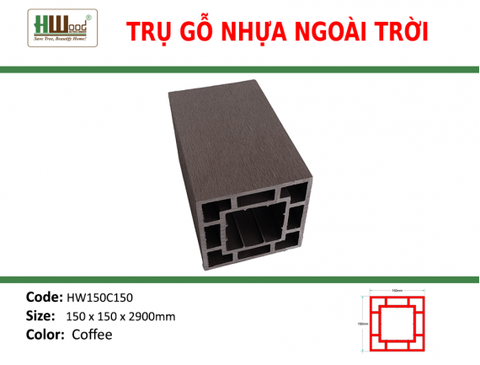 HW150C150 Coffee 150 x 150 x 2900 Phẳng