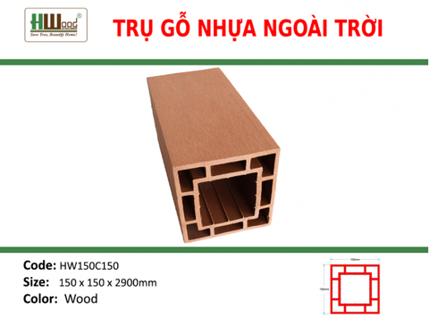 HW150C150 Wood 150 x 150 x 2900 Phẳng