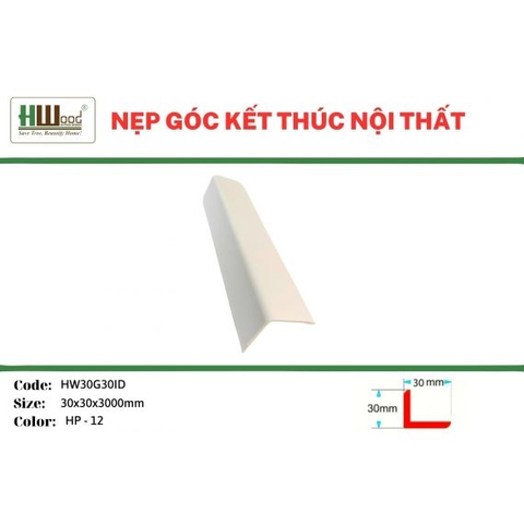 HW30G30ID HP-12 30x30x3000 Nẹp góc kết thúc V
