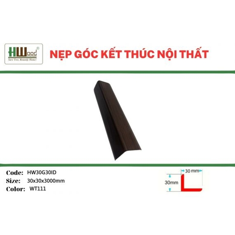 HW30G30ID WT111 30x30x3000 Nẹp góc kết thúc V
