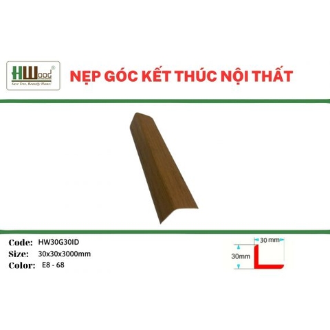 HW30G30ID E8-68 30x30x3000 Nẹp góc kết thúc V