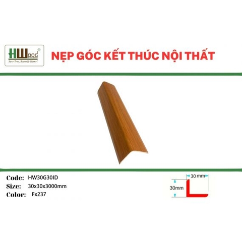 HW30G30ID FX237 30x30x3000 Nẹp góc kết thúc V