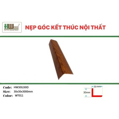 HW30G30ID WT011 30x30x3000 Nẹp góc kết thúc V