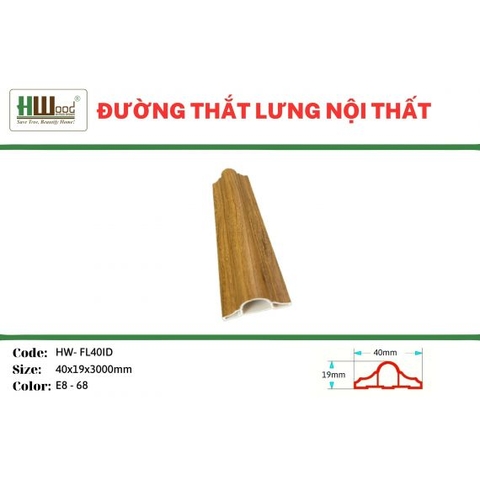 HW-FL40ID E8-68 40x19x3000 Đường thắt lưng nội thất