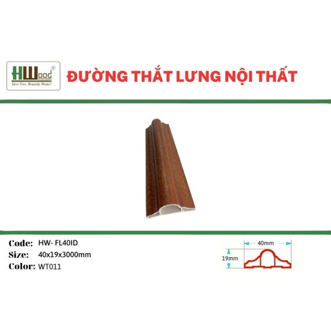 HW-FL40ID WT011 40x19x3000 Đường thắt lưng nội thất