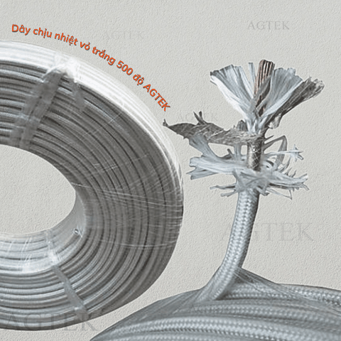 Dây Điện Chịu Nhiệt Vỏ Trắng 1x1 đến 500 độ AGTEK GN500 (100m/c)