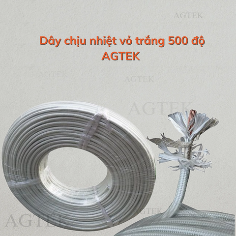 Dây Điện Chịu Nhiệt Vỏ Trắng 1x1 đến 500 độ AGTEK GN500 (100m/c)