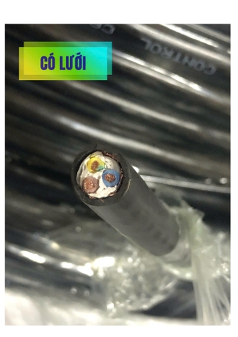 Cáp điều khiển 3x1.0 SQMM có lưới chống nhiễu ZR-PVC vỏ đen