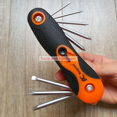 Bộ Lục Giác Xếp Đầu Vít Hãng Kapusi K-7982 gồm 8 cây đầu bake và dẹt