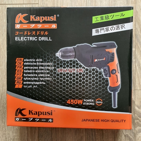 Máy khoan động lực điện K-10008 hãng Kapusi 420W, Mô tơ lõi đồng