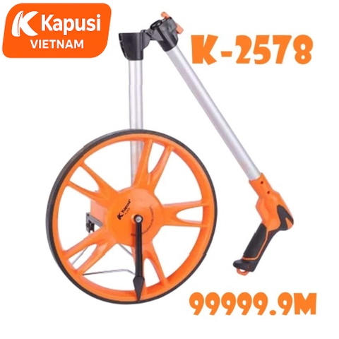 Thước Đo Khoảng Cách Bánh Xe Kapusi K-2578: Đồng Hồ Cơ 5 Chữ Số - Gập Gọn - Chân Chống Vững Chãi, Bh 12 tháng