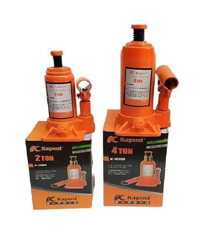 Kích đội thủy lực K-0001, K-0002 cỡ 2-4 tấn KAPUSI, chuyên dùng nâng ô tô có van an toàn
