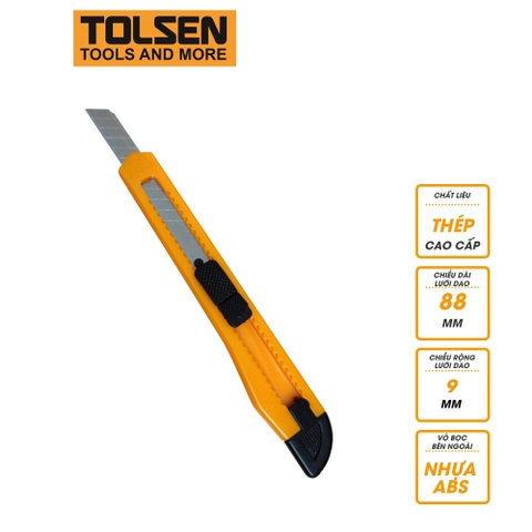 Dao rọc giấy mini đa năng 9x80mm TOLSEN 30004, lưỡi thép chống gỉ cao cấp