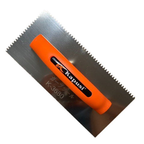 Bàn xoa răng cưa (bay răng cưa) KAPUSI K-3680, lưỡi thép cán nhựa cam chắc chắn