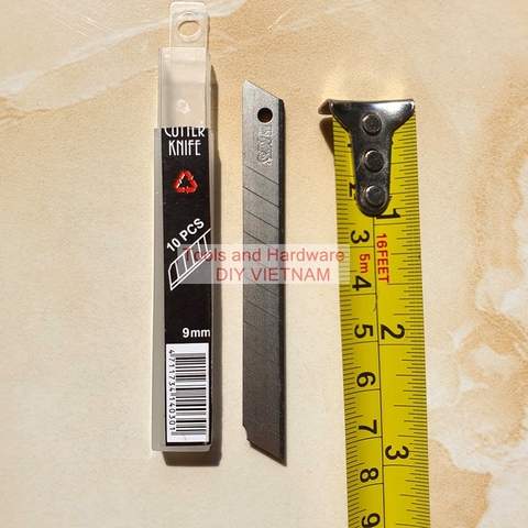 Hộp 10 lưỡi dao rọc giấy mini thay thế hãng SDI Việt Nam cao cấp, Kích cỡ 9mm
