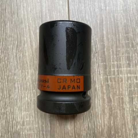 Đầu tuýp khẩu ngắn đen 1inch KAPUSI Nhật Bản cỡ từ 21-46mm, 6 cạnh thép Cr-Mo