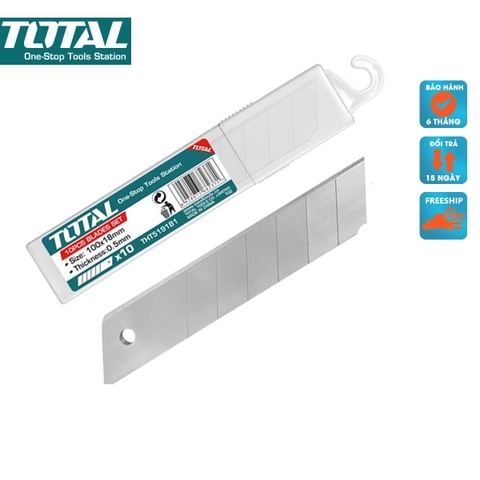 Bộ 10 lưỡi dao TOTAL THT5190901 kích thước 9x80mm cắt giấy rọc băng keo thùng hàng bìa carton