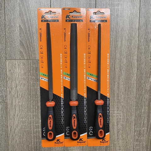 Dũa mài kim loại đa năng tay cầm TPR cao cấp KAPUSI 200mm K-3761 hình tròn, K-3746 bán nguyệt, K-3751 tam giác