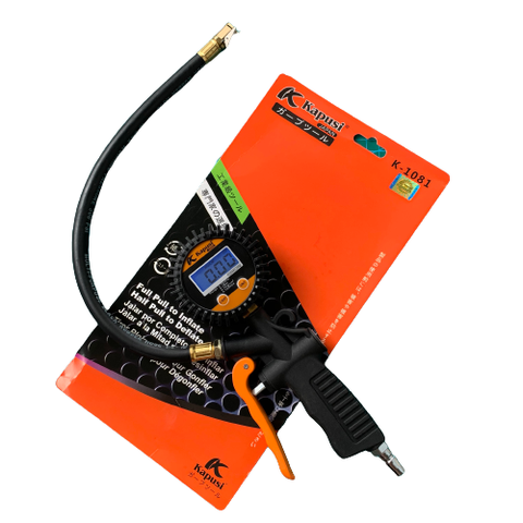 Đồng hồ bơm lốp xe điện tử 7 Bag, 100 PSI  K-1090 KAPUSI màn hình LCD hiển thị số