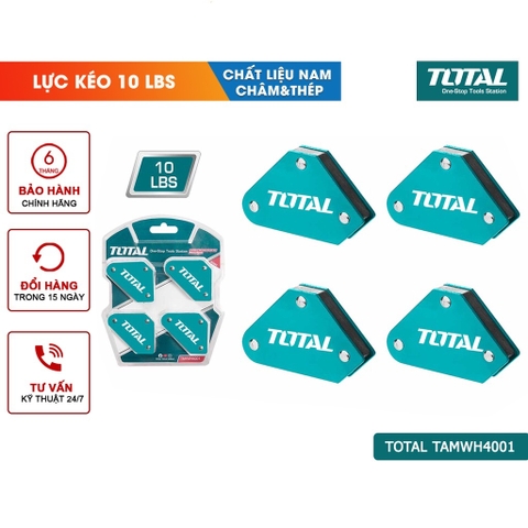 Bộ ke góc hàn nam châm 3 góc Total TAMWH4001 4 nam châm mini 45 độ, 90 độ, 135 độ