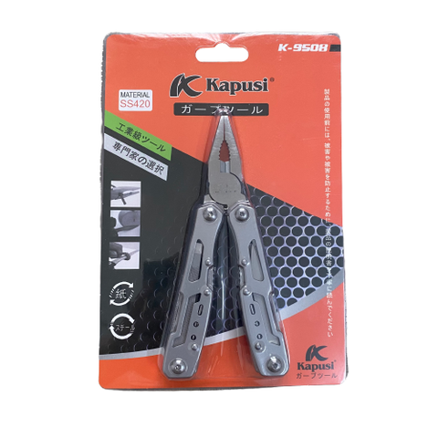 Kìm đa năng 9in1 KAPUSI K-9508, gấp gọn tiện lợi hợp kim thép bền đẹp