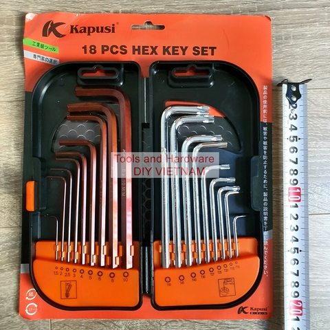 Bộ Lục Giác 18 chi tiết đầu bi và đầu sao K-0420 Hãng Kapusi