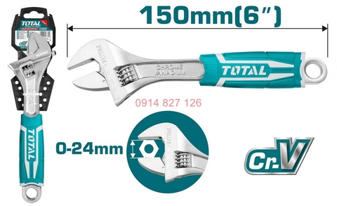 Mỏ lết công cầm tay đa năng TOTAL THT101066 6inch -12inch, cờ lê thép Cr-V