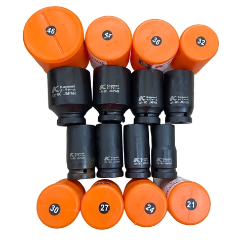 Bộ khẩu đen KAPUSI hệ 3/4 inch (193mm) thép đen CR-Mo cỡ từ 21-46mm