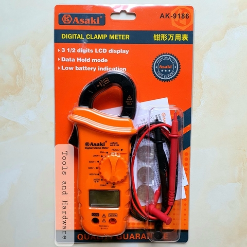 Ampe kềm đo điện hãng Asaki Nhật Bản AK-9186 có tặng kèm bút thử điện Stanley