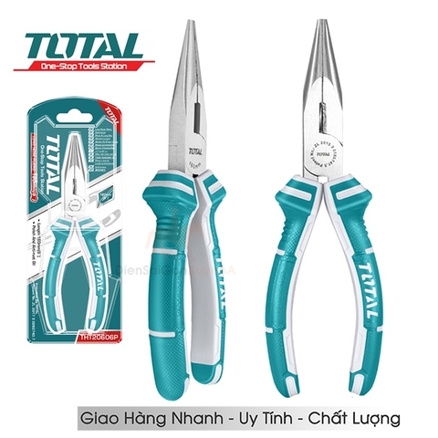 Kìm cắt mỏ nhọn dài TOTAL THT120606P 6inch kềm mỏ dài thép Cr-V siêu cứng chống rỉ sét