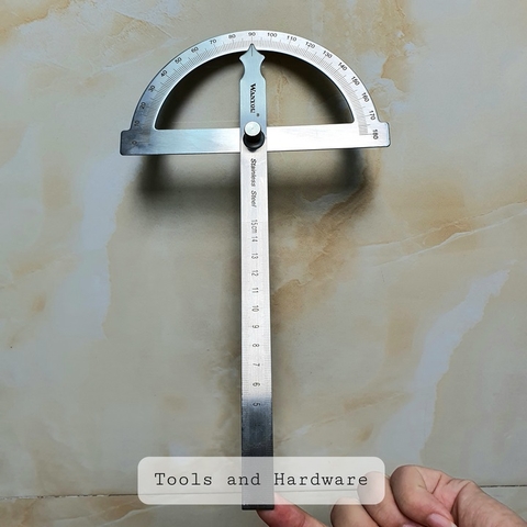 Thước đo góc 180 độ bằng inox cao cáp, độ chính xác cao