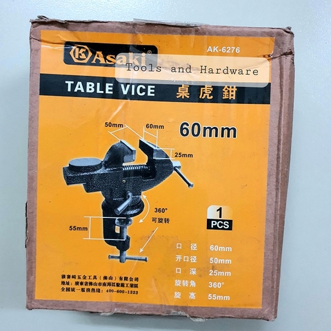Ê tô kẹp bàn mini mâm xoay 360° hãng Asaki
