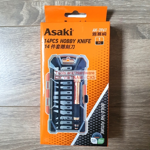 Bộ dao điêu khắc, chạm, trổ 14 chi tiết Asaki AK-3961