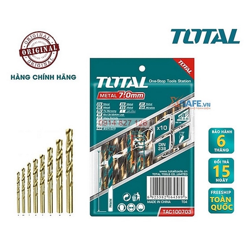 Mũi khoan Sắt TOTAL đủ size, rắn chắc bền đẹp, sử dụng cho tất cả các máy