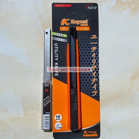 Dao rọc giấy mini K-8741 hãng Kapusi có thể chọn combo kèm 10 lưỡi lthay thế, lưỡi thép không rỉ, cực sắc bén