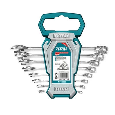 Bộ cờ lê vòng miệng 8 chi tiết TOTAL THT102286-I size 6-19mm, chất liệu Cr-V siêu cứng