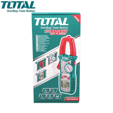 Kềm đo AC kỹ thuật số TOTAL TMT46003 ứng dụng cao Thiết bị điện vạn năng 6000 số đếm