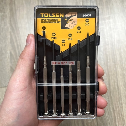 Bộ Tua Vít Đa Năng hãng TOLSEN 6 cỡ chi tiết chuyên sửa điện thoại, laptop, đồ điện