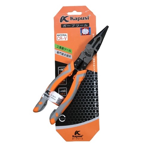 Kìm nhọn đa năng 9inch 225mm KAPUSI K-8072, thép CR-V độ cứng cao lưỡi kìm sắc bén