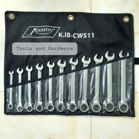 Bộ cờ lê tròng tự động hãng Kouritsu Nhật Bản Nhật Bản 11 chi tiết - Bộ cờ lê vòng miệng tự động, Bộ chìa khóa tự động, Bộ cờ lê tạch, Bo co le, Bo chia khoa, Bộ cờ lê tự động đảo chiều